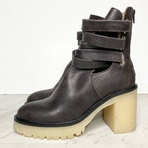 Free People Jesse Leather Strappy Heeled Boot 39.5